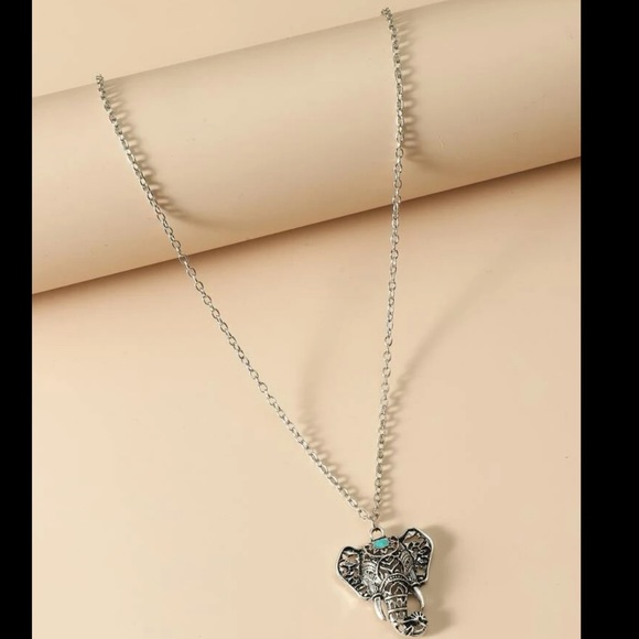 Silver Boho Elephant Necklace - Picture 3 of 5